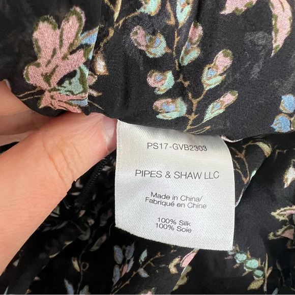 Veronica Beard Merrill Drawstring Silk Long Sleeve Midi Dress Black Size 0 - Picture 13 of 13